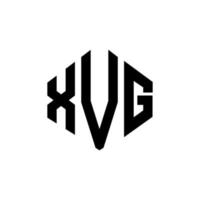 xvg lettera logo design con forma poligonale. xvg poligono e design del logo a forma di cubo. xvg modello di logo vettoriale esagonale colori bianco e nero. monogramma xvg, logo aziendale e immobiliare.