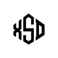 logo della lettera xsd con forma poligonale. xsd poligono e design del logo a forma di cubo. xsd modello di logo vettoriale esagonale colori bianco e nero. monogramma xsd, logo aziendale e immobiliare.