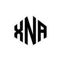 design del logo della lettera xna con forma poligonale. xna poligono e design del logo a forma di cubo. xna esagono vettore logo modello colori bianco e nero. monogramma xna, logo aziendale e immobiliare.