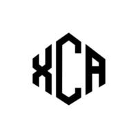 xca lettera logo design con forma poligonale. xca poligono e design del logo a forma di cubo. xca modello di logo vettoriale esagonale colori bianco e nero. monogramma xca, logo aziendale e immobiliare.