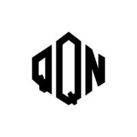 design del logo della lettera qqn con forma poligonale. qqn poligono e design del logo a forma di cubo. qqn modello di logo vettoriale esagonale colori bianco e nero. monogramma qqn, logo aziendale e immobiliare.