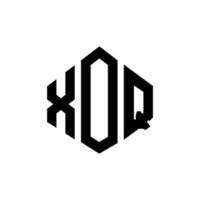 design del logo della lettera xoq con forma poligonale. xoq poligono e design del logo a forma di cubo. xoq modello di logo vettoriale esagonale colori bianco e nero. monogramma xoq, logo aziendale e immobiliare.