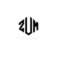 zum lettera logo design con forma poligonale. zum poligono e design del logo a forma di cubo. zum esagonale modello logo vettoriale colori bianco e nero. zum monogramma, logo aziendale e immobiliare.