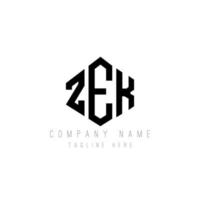 zek lettera logo design con forma poligonale. zek poligono e design del logo a forma di cubo. zek esagono vettore logo modello colori bianco e nero. monogramma zek, logo aziendale e immobiliare.