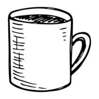 illustrazione carina di una tazza di tè o caffè. clipart tazza semplice. scarabocchio casa accogliente vettore