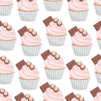 cupcake senza cuciture. sfondo per scatole regalo, carta da imballaggio, sfondi, tessuti, carte, tessuti, pagine web vettore