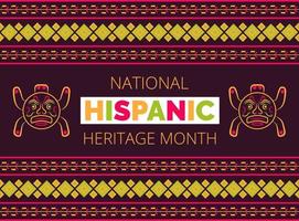 mese nazionale del patrimonio ispanico celebrato dal 15 settembre al 15 ottobre negli Stati Uniti. vettore di ornamento poncho latinoamericano per biglietto di auguri, banner, poster