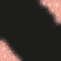 sfondo nero con scintillii glitter oro rosa o coriandoli e spazio per il testo. vettore