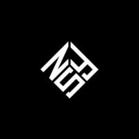 design del logo della lettera nsy su sfondo nero. nsy creative iniziali lettera logo concept. disegno della lettera nsy. vettore