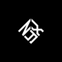 nyx lettera logo design su sfondo nero. nyx creative iniziali lettera logo concept. disegno della lettera nyx. vettore