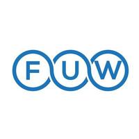 design del logo della lettera fuw su sfondo nero. fuw creative iniziali lettera logo concept. disegno della lettera di fuw.