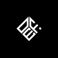 oef lettera logo design su sfondo nero. oef creative iniziali lettera logo concept. disegno della lettera di oef. vettore