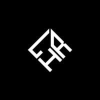lhr lettera logo design su sfondo nero. lhr creative iniziali lettera logo concept. disegno della lettera lhr. vettore