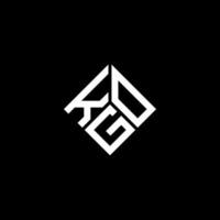 logo della lettera kgo su sfondo nero. kgo creative iniziali lettera logo concept. disegno della lettera kgo. vettore