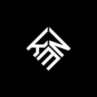 design del logo della lettera kmn su sfondo nero. concetto di logo della lettera di iniziali creative di kmn. disegno della lettera kmn. vettore