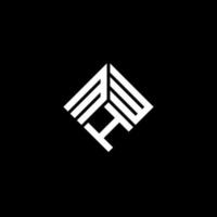 mhw lettera logo design su sfondo nero. mhw creative iniziali lettera logo concept. disegno della lettera mhw. vettore