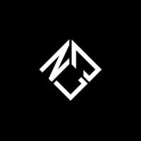 nlj lettera logo design su sfondo nero. nlj creative iniziali lettera logo concept. design della lettera nlj. vettore