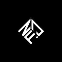 design del logo della lettera nfj su sfondo nero. nfj creative iniziali lettera logo concept. design della lettera nfj. vettore