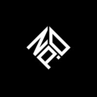 design del logo della lettera npo su sfondo nero. npo creative iniziali lettera logo concept. disegno della lettera npo. vettore