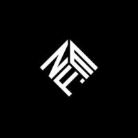 design del logo della lettera nfm su sfondo nero. nfm creative iniziali lettera logo concept. disegno della lettera nfm. vettore