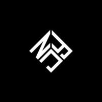 njy lettera logo design su sfondo nero. njy creative iniziali lettera logo concept. disegno della lettera njy. vettore