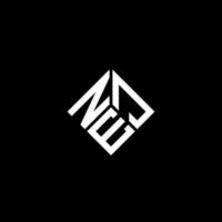 nej lettera logo design su sfondo nero. nej creative iniziali lettera logo concept. disegno della lettera nej. vettore
