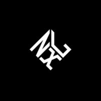 design del logo della lettera nxl su sfondo nero. nxl creative iniziali lettera logo concept. disegno della lettera nxl. vettore