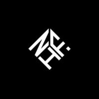 design del logo della lettera nhf su sfondo nero. nhf creative iniziali lettera logo concept. disegno della lettera nhf. vettore