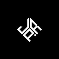 jpr lettera logo design su sfondo nero. jpr creative iniziali lettera logo concept. disegno della lettera jpr. vettore