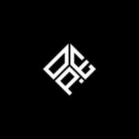 design del logo della lettera aperta su sfondo nero. concetto di logo della lettera di iniziali creative ope. disegno della lettera aperta. vettore