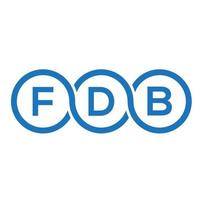 design del logo della lettera fdb su sfondo nero. fdb creative iniziali lettera logo concept. disegno della lettera fdb. vettore