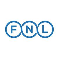 fnl lettera logo design su sfondo nero. fnl creative iniziali lettera logo concept. disegno della lettera fnl. vettore
