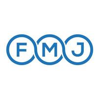 design del logo della lettera fmj su sfondo nero. fmj creative iniziali lettera logo concept. disegno della lettera fmj. vettore