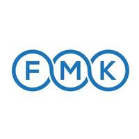 design del logo della lettera fmk su sfondo nero. fmk creative iniziali lettera logo concept. disegno della lettera fmk. vettore