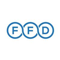 design del logo della lettera ffd su sfondo nero. ffd creative iniziali lettera logo concept. disegno della lettera ffd. vettore