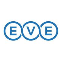 eve lettera logo design su sfondo nero. concetto di logo della lettera di iniziali creative di vigilia. disegno della lettera della vigilia. vettore