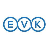 evk lettera logo design su sfondo nero. evk creative iniziali lettera logo concept. disegno della lettera evk. vettore