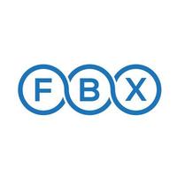 design del logo della lettera fbx su sfondo nero. concetto di logo della lettera di iniziali creative fbx. disegno lettera fbx. vettore