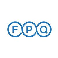 design del logo della lettera fpq su sfondo nero. concetto di logo della lettera di iniziali creative fpq. disegno della lettera fpq. vettore