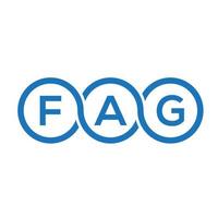 disegno del logo della lettera frocio su sfondo nero. concetto di logo della lettera di iniziali creative di fag. disegno della lettera frocio. vettore
