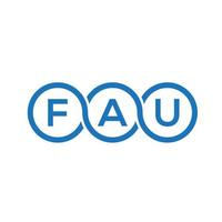 fau lettera logo design su sfondo nero. fau creative iniziali lettera logo concept. disegno della lettera fau. vettore