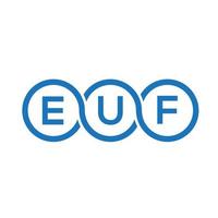 euf lettera logo design su sfondo nero. euf creative iniziali lettera logo concept. disegno della lettera euf. vettore