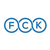 fck lettera logo design su sfondo nero. fck creative iniziali lettera logo concept. disegno della lettera fck. vettore