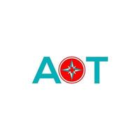 aot lettera logo design su sfondo bianco. aot creative iniziali lettera logo concept. ao disegno della lettera. vettore