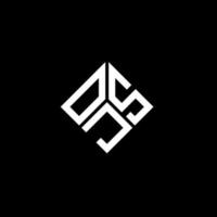 ojs lettera logo design su sfondo nero. ojs creative iniziali lettera logo concept. disegno della lettera di ojs. vettore
