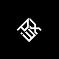 pwx lettera logo design su sfondo nero. pwx creative iniziali lettera logo concept. disegno della lettera pwx. vettore