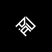 design del logo della lettera pau su sfondo nero. pau creative iniziali lettera logo concept. disegno della lettera di pau. vettore