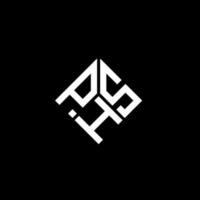 phs lettera logo design su sfondo nero. phs creative iniziali lettera logo concept. disegno della lettera phs. vettore