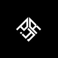 pyr lettera logo design su sfondo nero. pyr creative iniziali lettera logo concept. disegno della lettera pyr. vettore