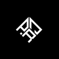 prj lettera logo design su sfondo nero. prj creative iniziali lettera logo concept. disegno della lettera prj. vettore